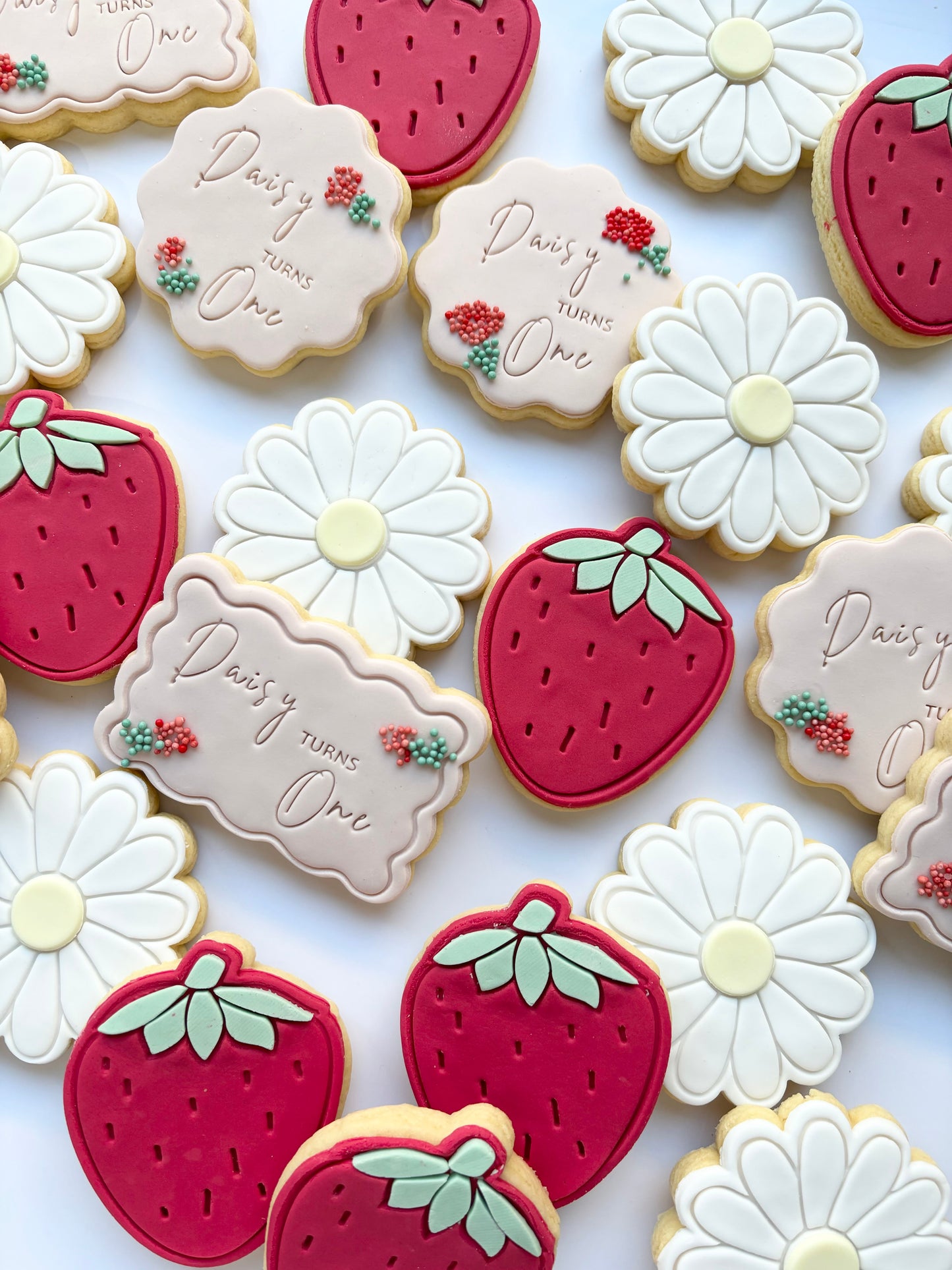 Berry First birthday cookies