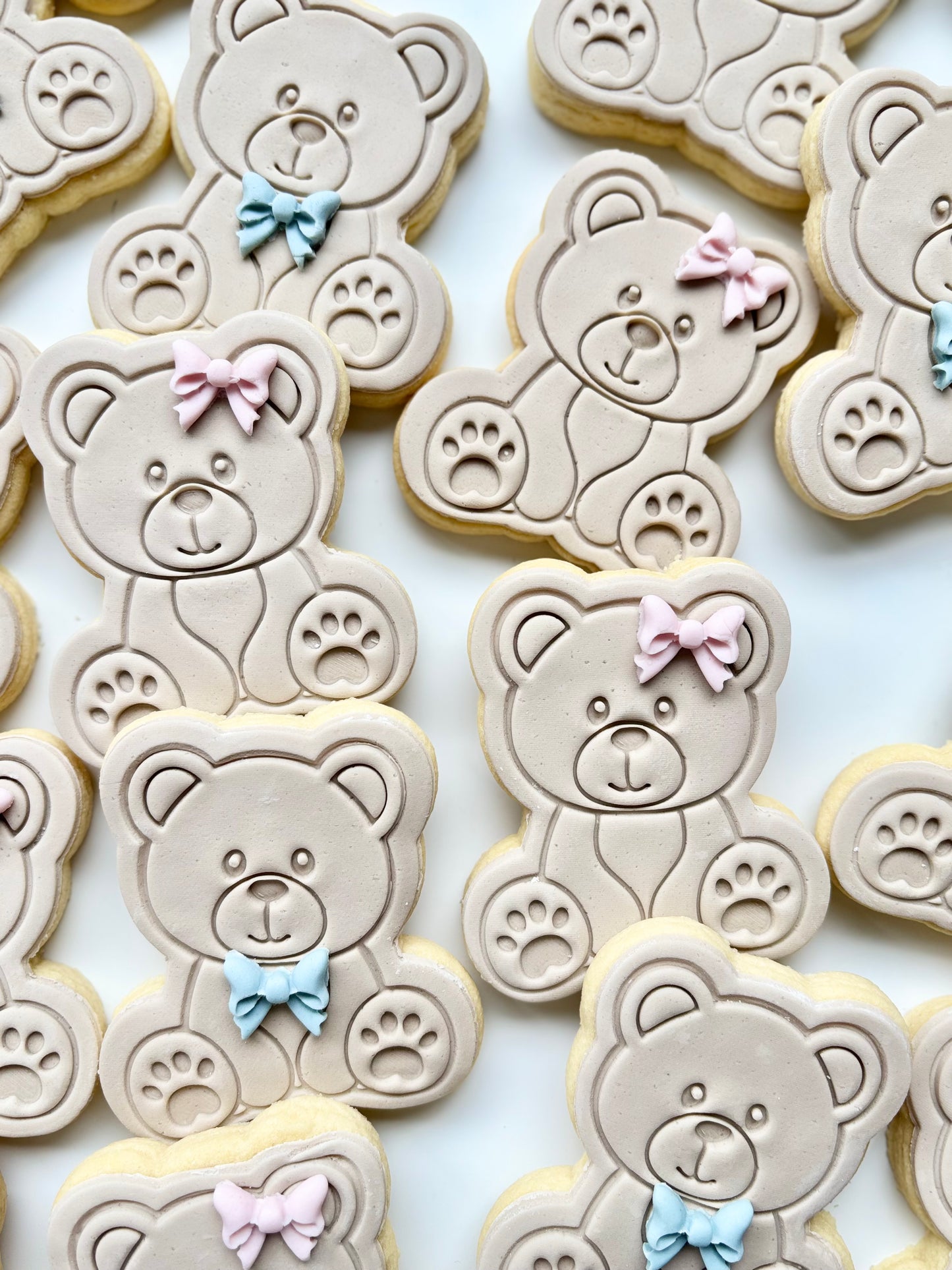 Gender reveal Teddy cookies