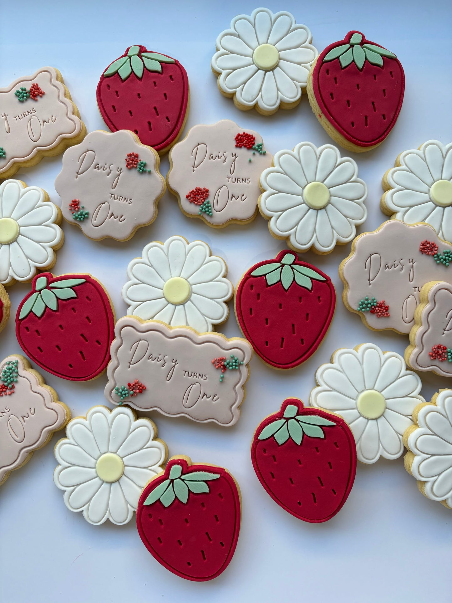 Berry First birthday cookies