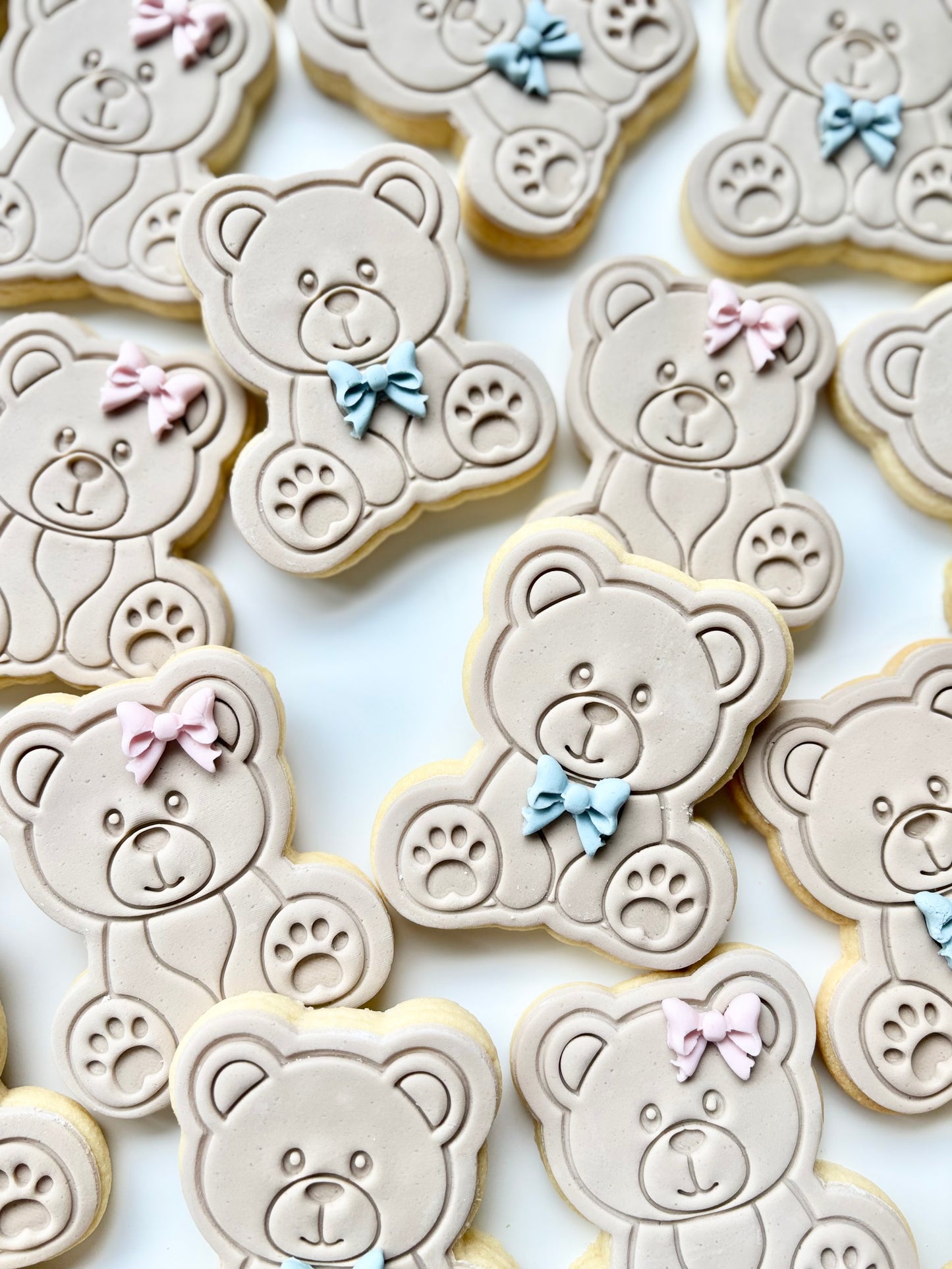 Gender reveal Teddy cookies