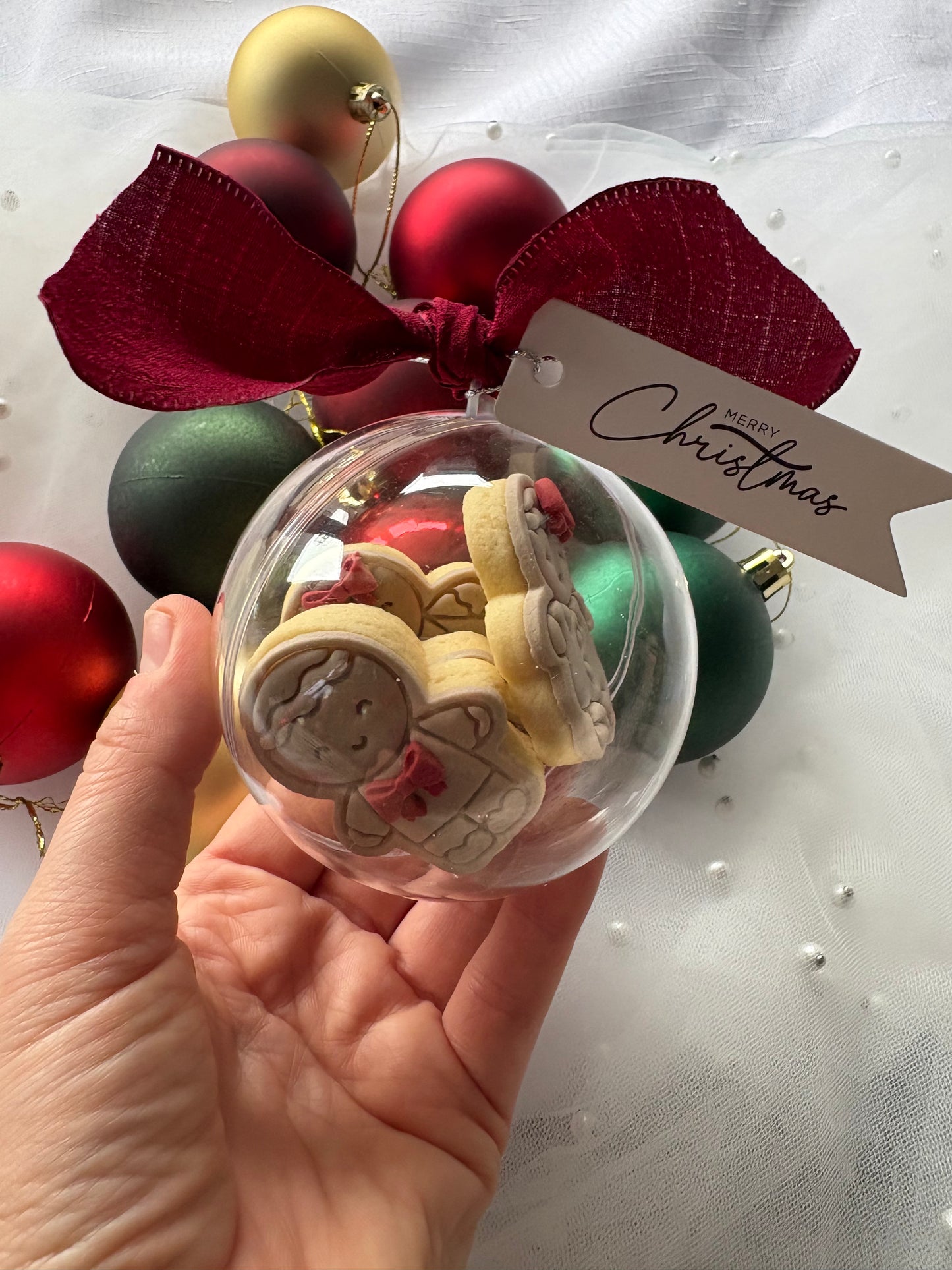 Christmas cookie filled bauble