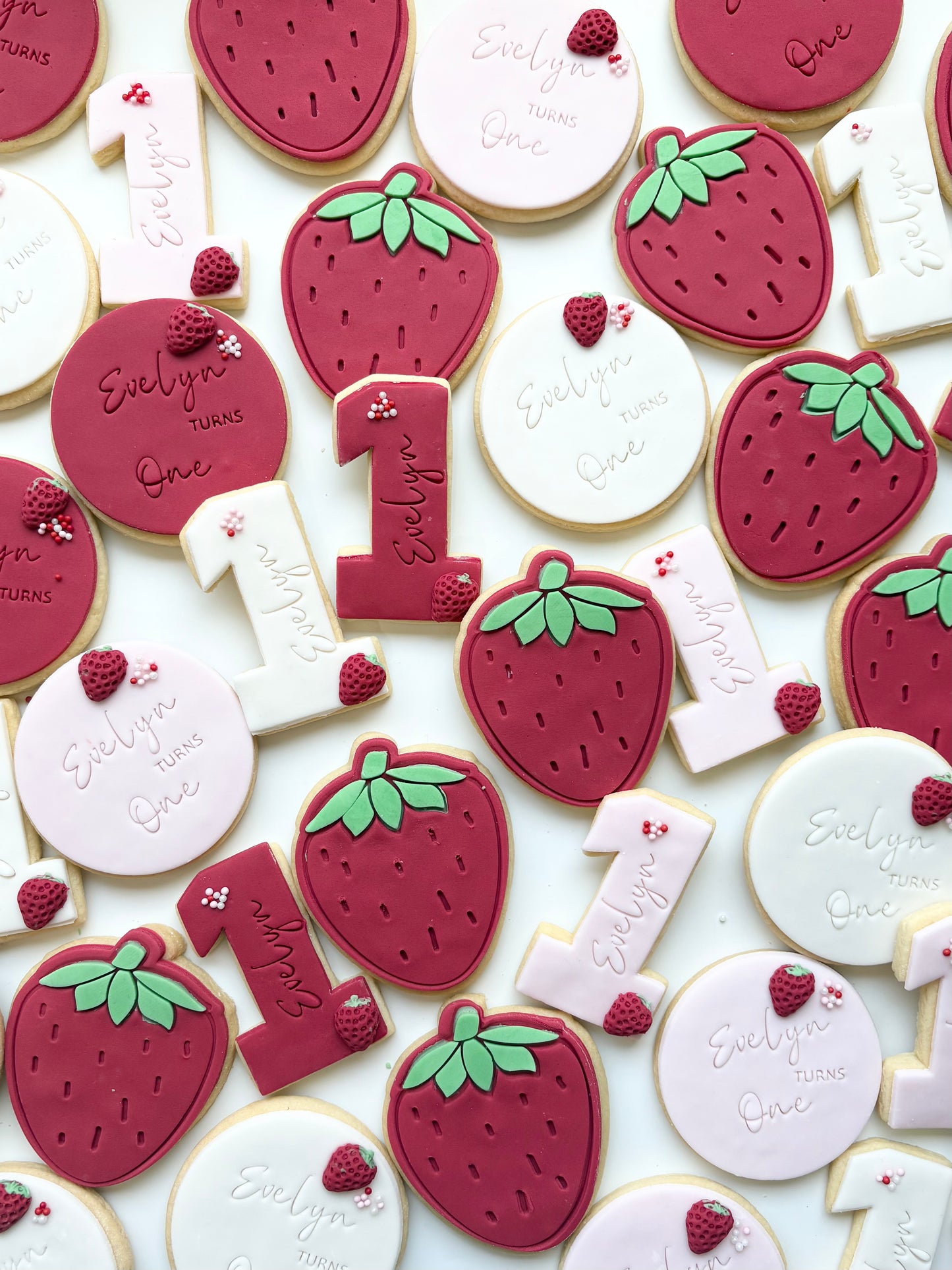 Berry First birthday cookies