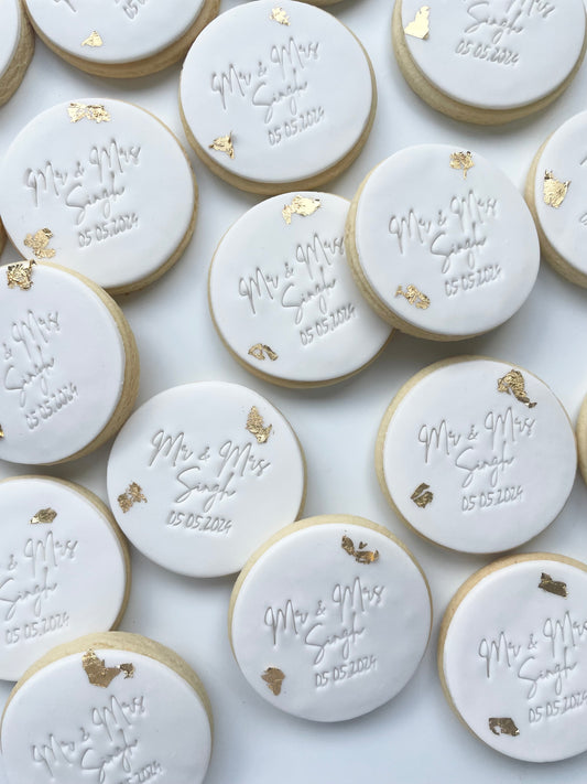 Wedding cookies CUSTOM STAMPED