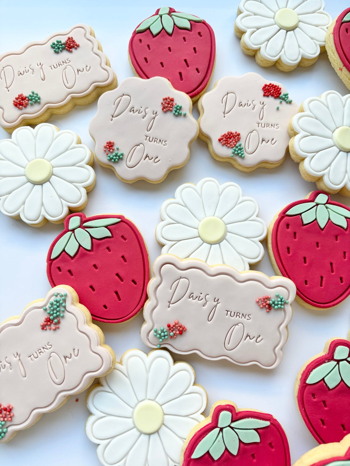 Berry First birthday cookies