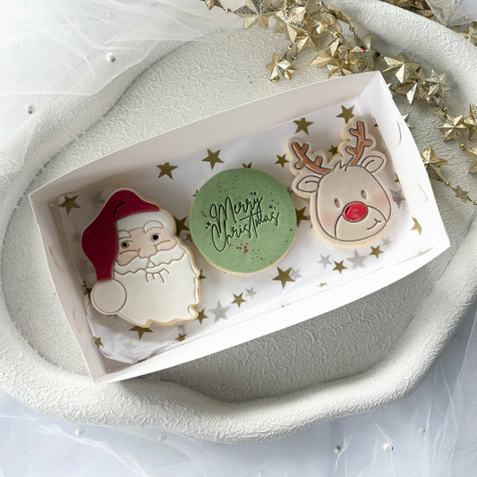 CHRISTMAS COOKIES 3 PACK RUDOLPH FACE