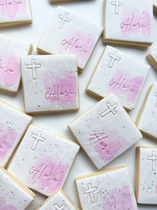 PERSONALISED CHRISTENING, BAPTISM & COMMUNION COOKIE FAVOURS