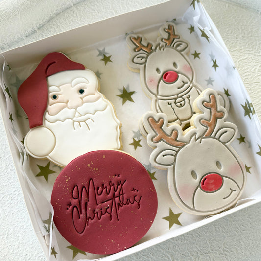 CHRISTMAS COOKIE 4 PACK MERRY CHRISTMAS/RUDOLPH