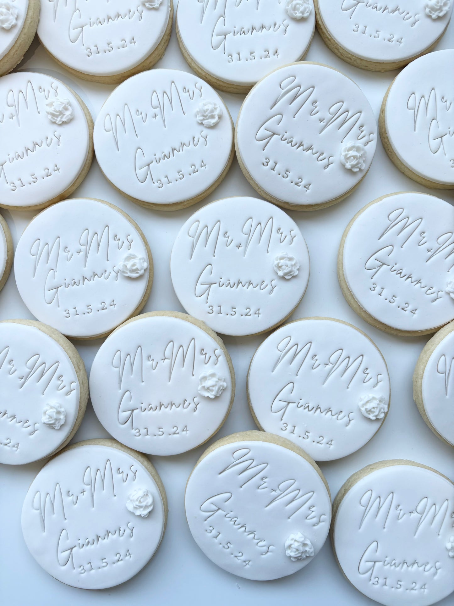 Wedding cookies CUSTOM STAMPED