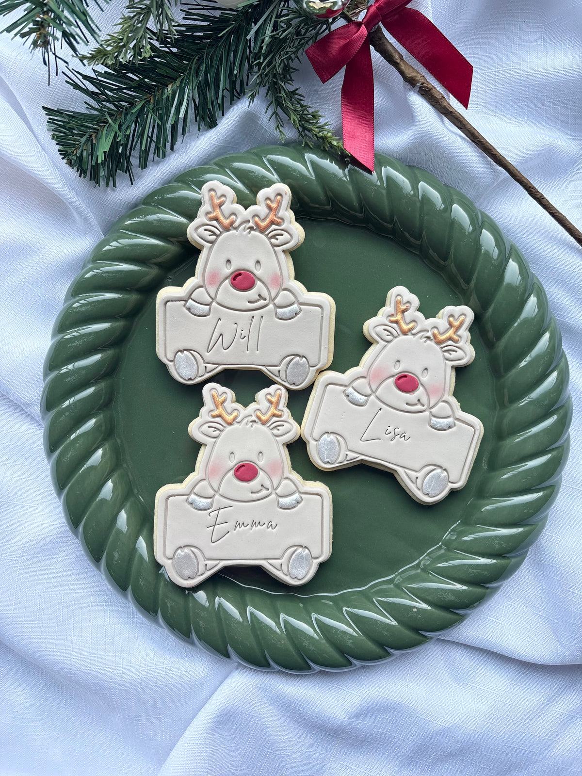 Personalised Reindeer Name Cookie