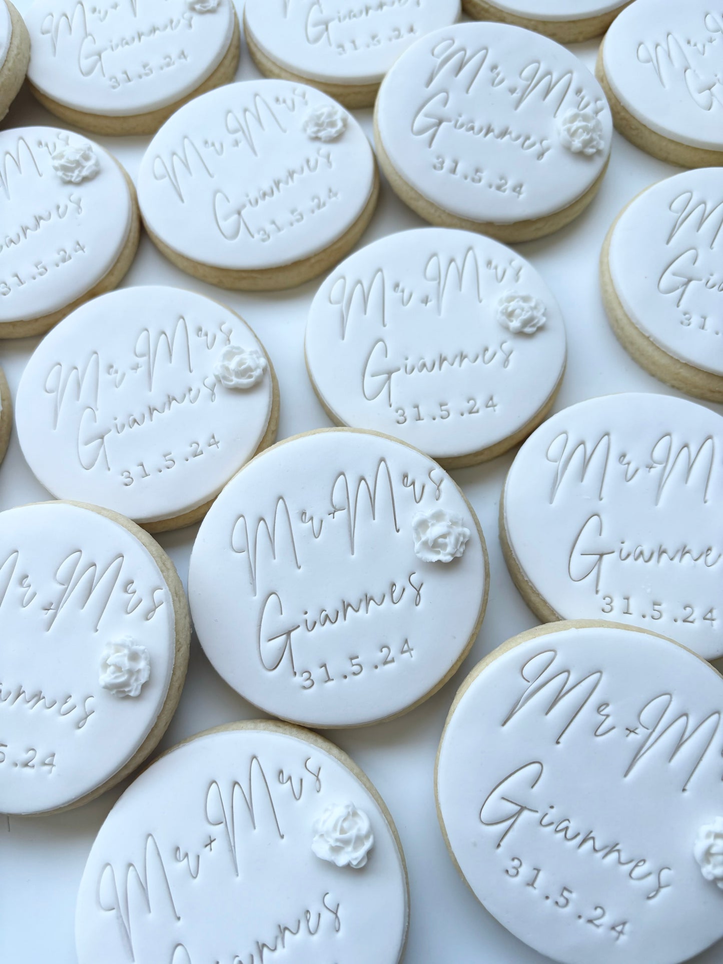 Wedding cookies CUSTOM STAMPED