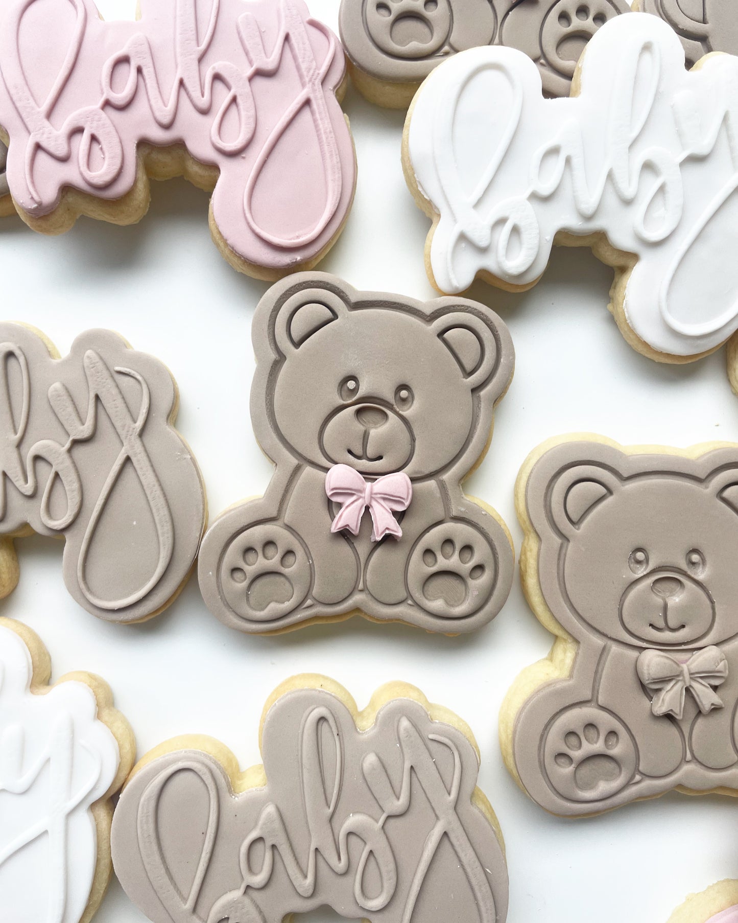 Pink “baby” and Teddy Bear Cookies