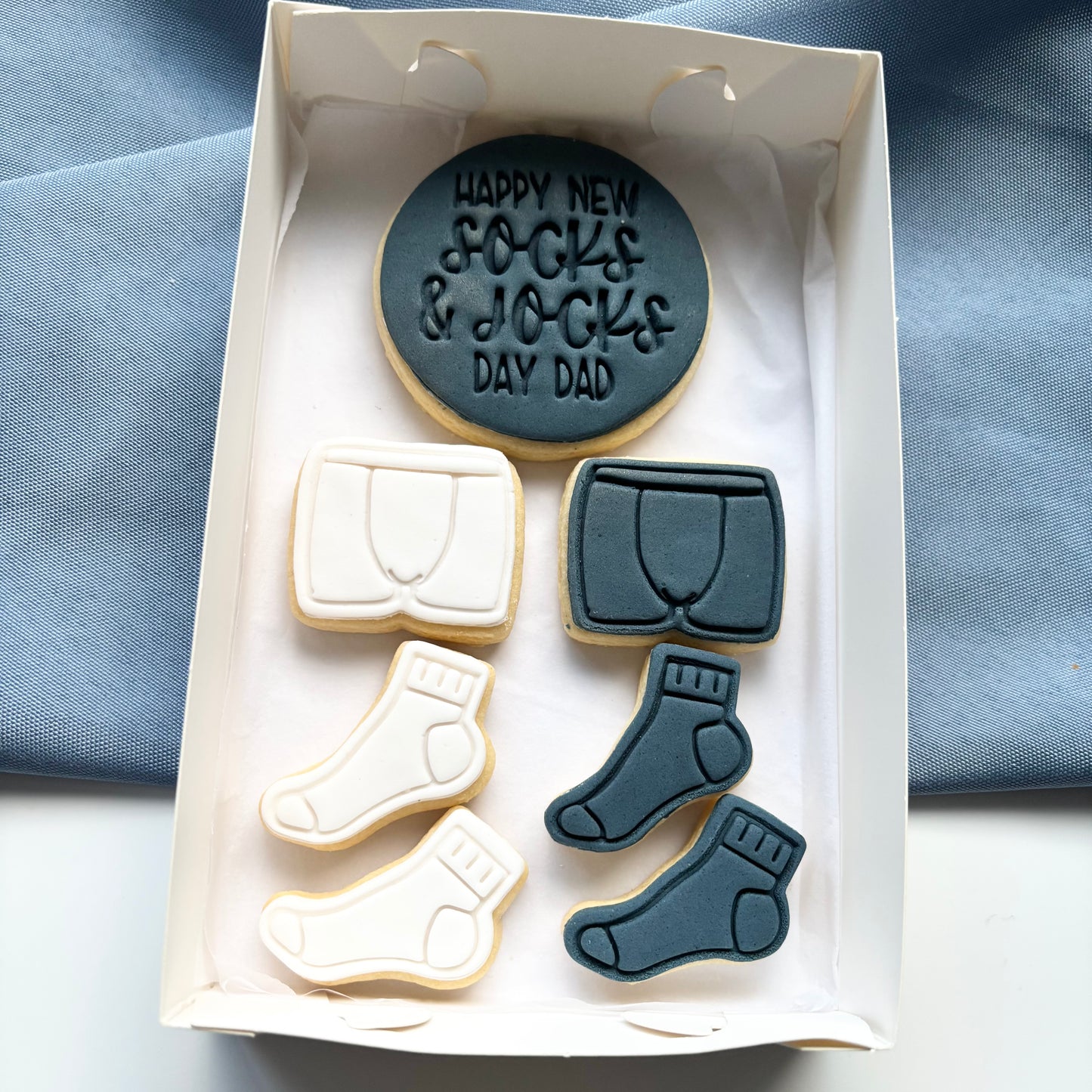 FATHER’S DAY COOKIES “HAPPY NEW SOCKS AND JOCKS DAY”