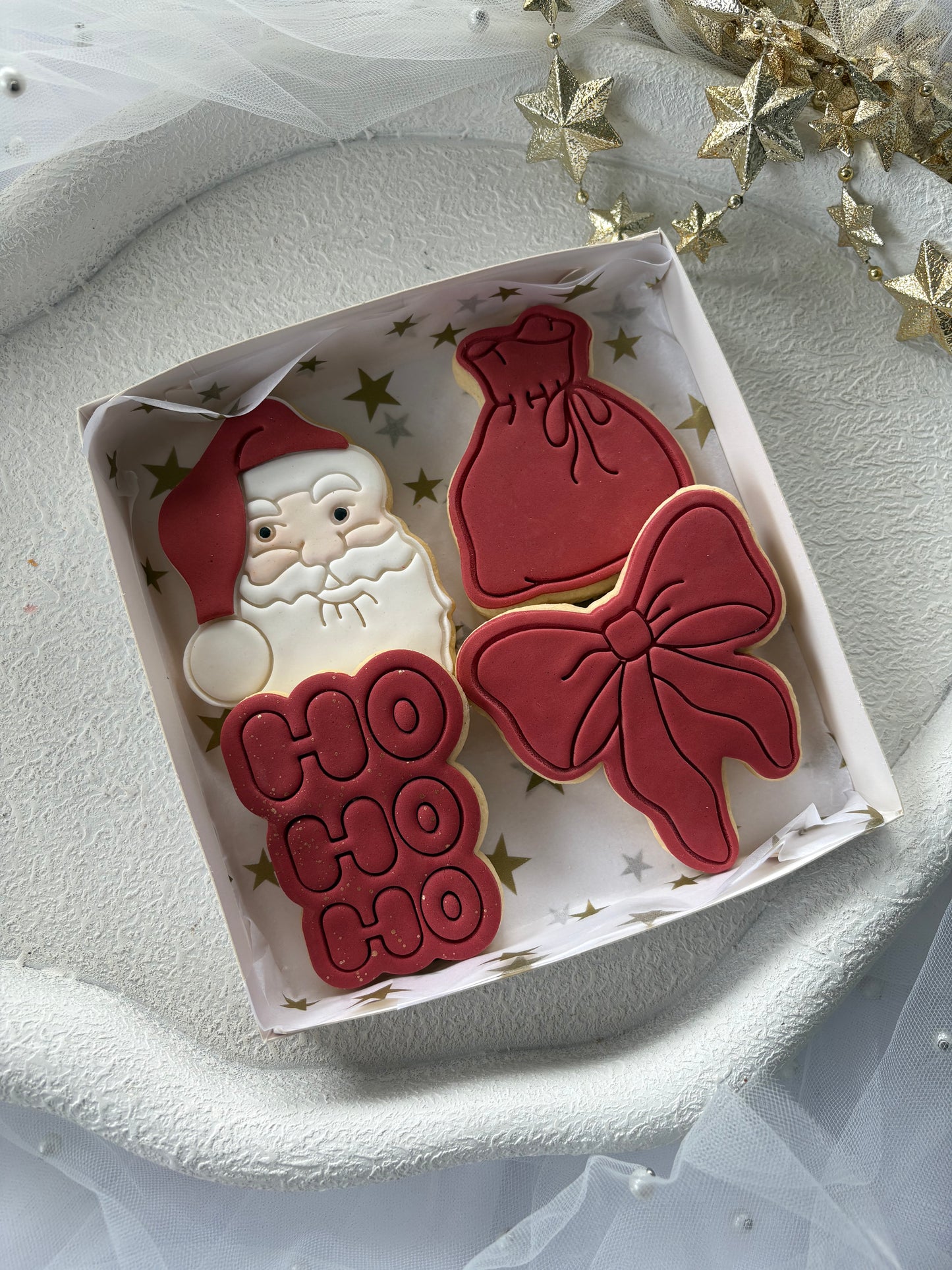 CHRISTMAS COOKIE 4 PACK BOW